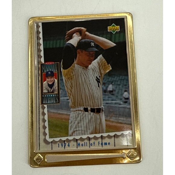 Mickey Mantle Baseball Heroes Metal Collector Cards Set Upper Deck - Picture 6 of 7